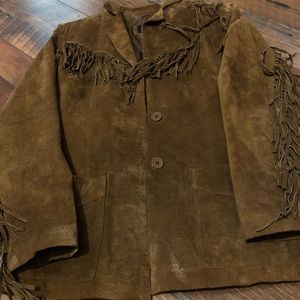 Ladies fringed suede jacket.